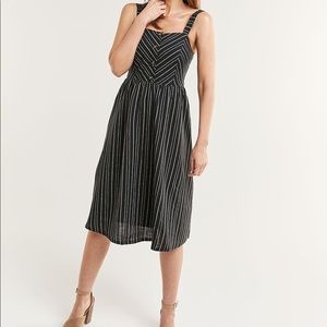 Black and white striped linen blend dress. Size XL.